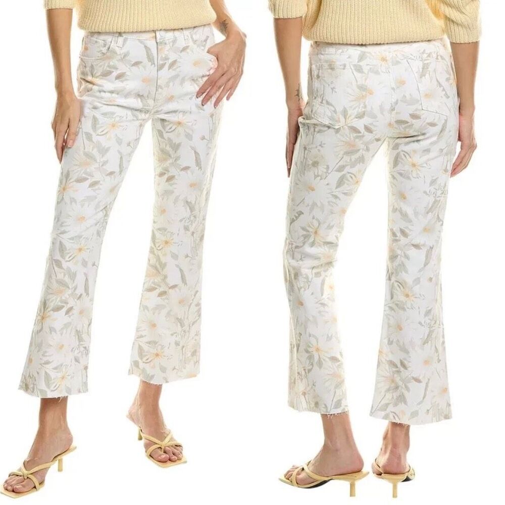 Current/Elliott $278 The Boulevard Wild Flowers Blanc Jeans Women Denim Size 29